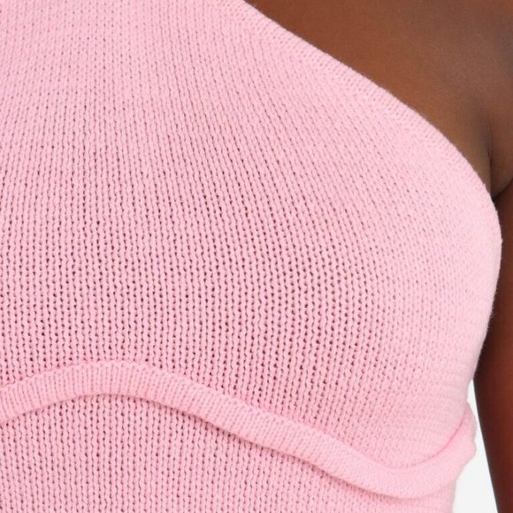 Petal and Pup Jaynie Knit Midi Halter Sleeveless Dress Pastel Pink Size 8/Medium - Picture 8 of 9